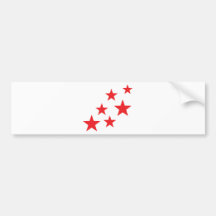 flying red stars icon bumper sticker