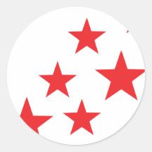 flying red stars icon sticker