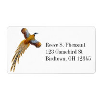 Flying Reeves Pheasant Label