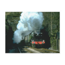 Flying Scotsman caught between tunnels at Barons W Post Cards