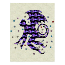 Flying Skull Monkey Post Card