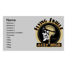 Flying Skullz Aces High Airborne Paratrooper Skull Business Card Templates