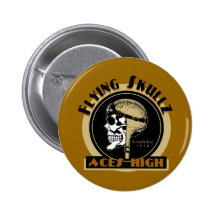 Flying Skullz Aces High Airborne Paratrooper Skull Pins