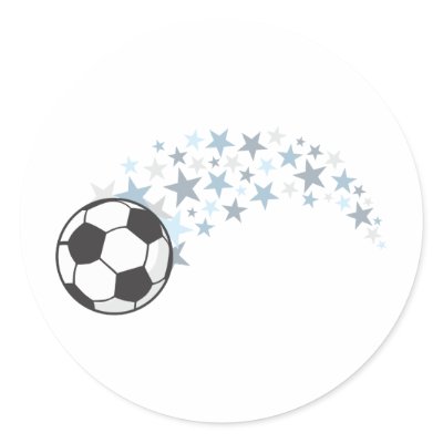 Flying Soccer ball with Stars Sticker by graphicdesigner