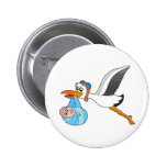 Flying stork delivering baby pin