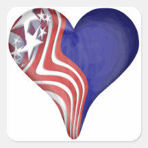 Flying Stripes Heart Sticker