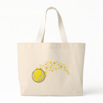 Flying Tennis Ball with Stars Canvas Bags