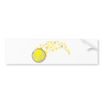 Flying Tennis Ball with Stars Bumper Stickers