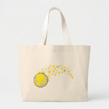 Flying Tennis Ball with Stars Canvas Bags