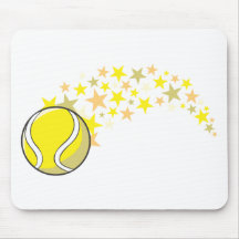 Flying Tennis Ball with Stars Mouse Pads