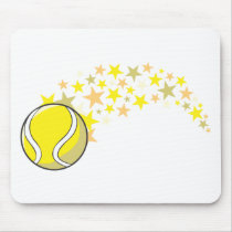Flying Tennis Ball with Stars Mouse Pads