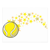 Flying Tennis Ball with Stars Post Cards