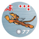 Flying Tigers WWII Nose Art Round Stickers