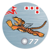 Flying Tigers WWII Nose Art Round Stickers