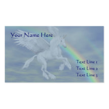 Flying Unicorn Rainbow Business Card