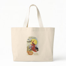 Flying Witch, Bats, Cat, Owl Moon Canvas Bags