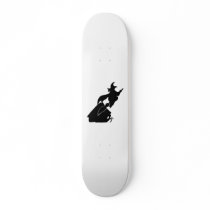 Flying Witch over House Silhouette Skateboard Decks
