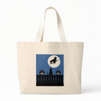 Flying Witch, Pumpkins, Cat Contemporary Bags