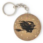 Flying Witch Silhouette Keychain