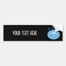 Fo' Drizzle Retro Umbrella - Blue Bumper Sticker