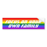 Focus on Your Own Family Rainbow Flag bumper stickers