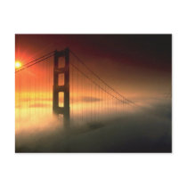Fog Shrouded Golden Gate Postcard