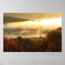 Foggy Autumn Sunrise Quabbin Reservoir Print