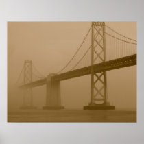 Foggy Bay Bridge Posters