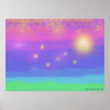 Foggy Dream of a Seacoast Sunset Print