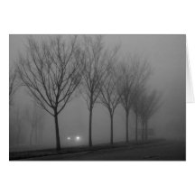 Foggy Road Home Greeting Card
