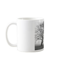 Foggy Trees Black & White Coffee Mugs
