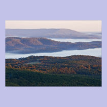 Foggy valleys and fall foliage in Ozark posters