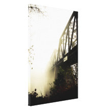 Foggy Waterfront Trail 13 Stretched Canvas Print