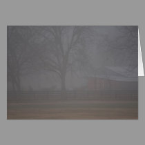 Foggy Winter Morning on the Farm notecard cards