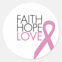 Foi, espoir, amour - appui de cancer du sein adhésif rond