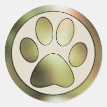 Foil Style Paw Print Stickers