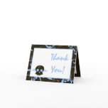 Folded Thank You Card Boy Blue Punk Skull Flame