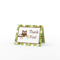 Folded Thank you Card Forest Friends Owl