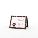 Folded Thank You Card Girly Girl Pink Punk Skull