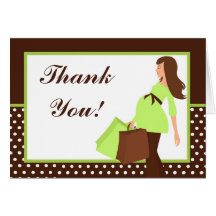 Folded Thank you Card Green Mod Mom Polka Dots