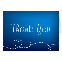 Folded Thank You Card Paper Plane Flying Blue loop