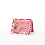 Folded Thank you Card Pink Hawaiian Luau Tropical