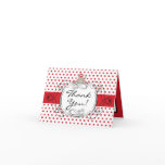 Folded Thank You Card Red Polkadot Sock Monkey Toy