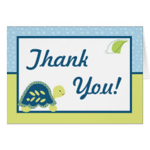 Folded Thank You Card Turtle Reef Ocean Sea Turtle