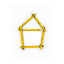 folding ruler - house shape post card