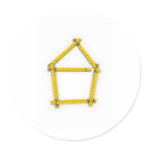 folding ruler - house shape round stickers