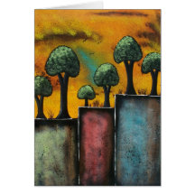 FOLK ART Against The Wind BY LORI greeting card