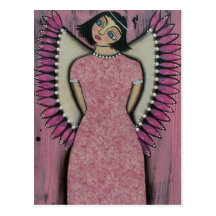 FOLK ART Angel Mist BY LORI EVERETT postcard
