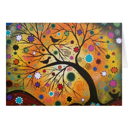FOLK ART Bending Branches BY Lori greeting card