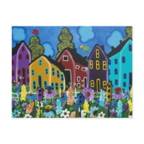 FOLK ART Busy Bee BY LORI EVERETT postcard